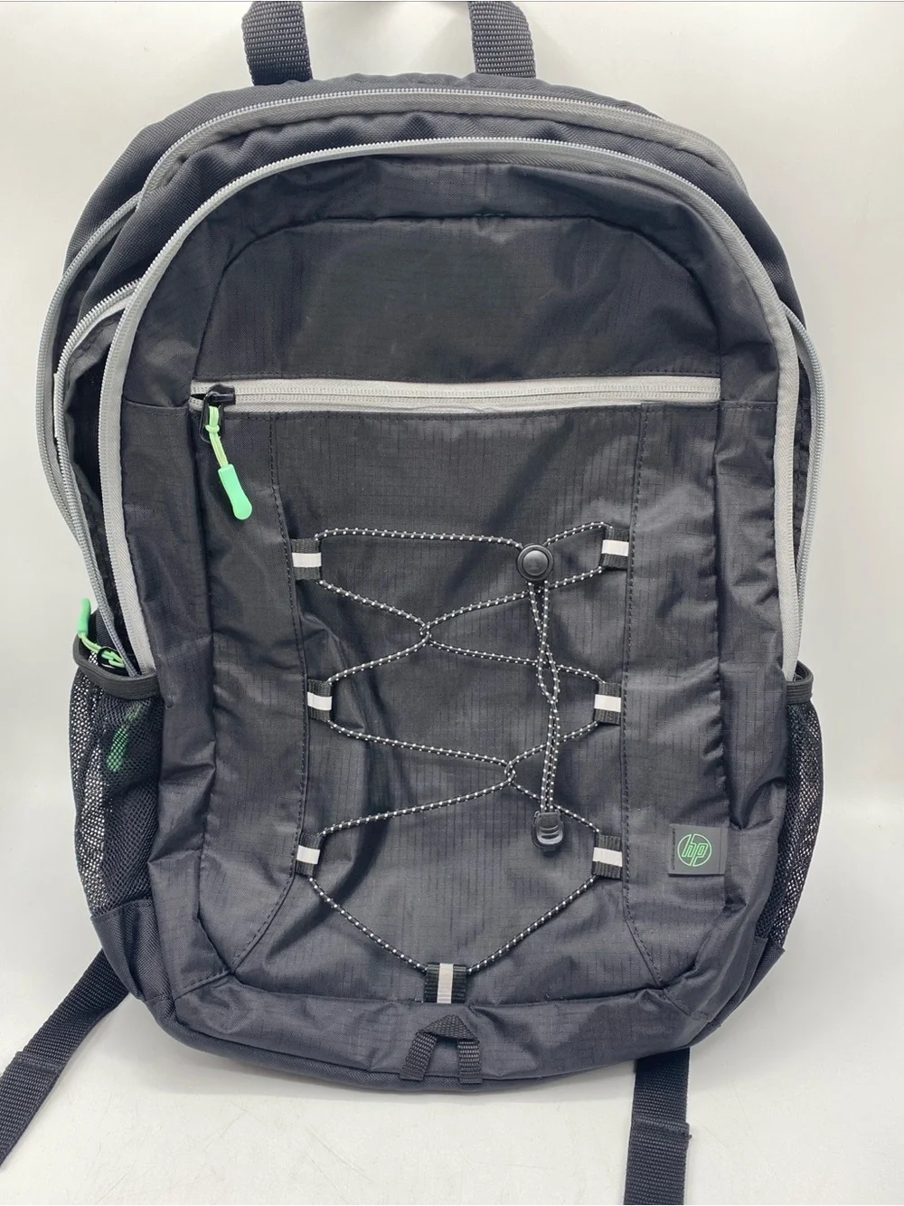 HP 15.6″ Active Backpack Black Mint Green Padded Straps Interiors Dividers Zip